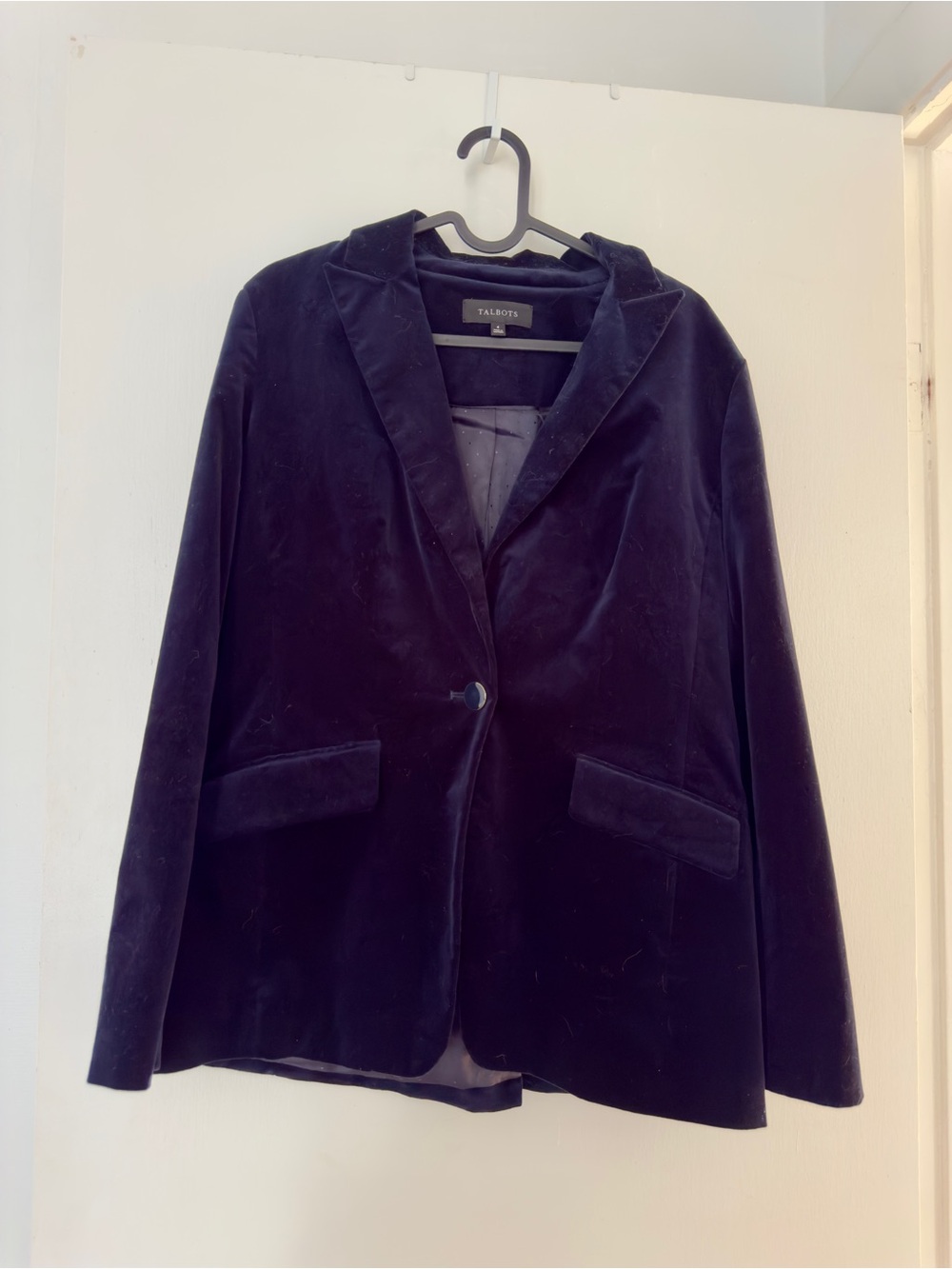 Talbots Velvet Blazer in Dark Navy